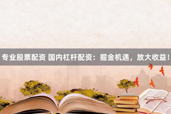 专业股票配资 国内杠杆配资：掘金机遇，放大收益！