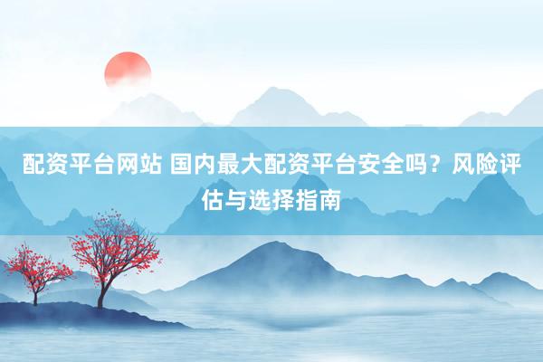 配资平台网站 国内最大配资平台安全吗？风险评估与选择指南