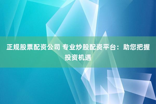 正规股票配资公司 专业炒股配资平台：助您把握投资机遇