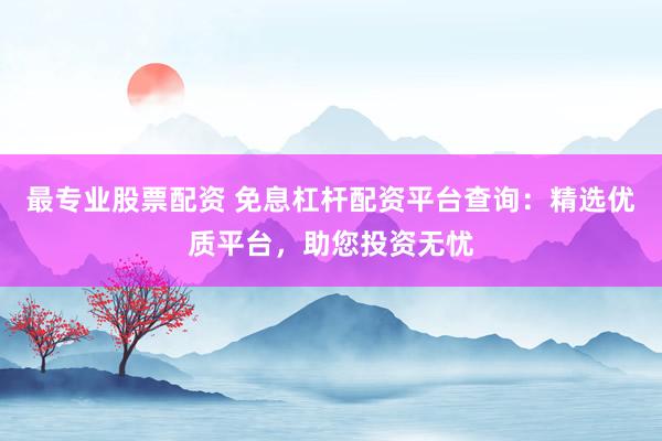 最专业股票配资 免息杠杆配资平台查询:精选优质平台,助您投资无忧