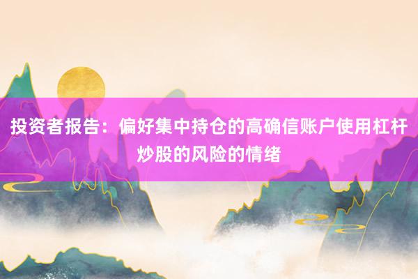 投资者报告：偏好集中持仓的高确信账户使用杠杆炒股的风险的情绪