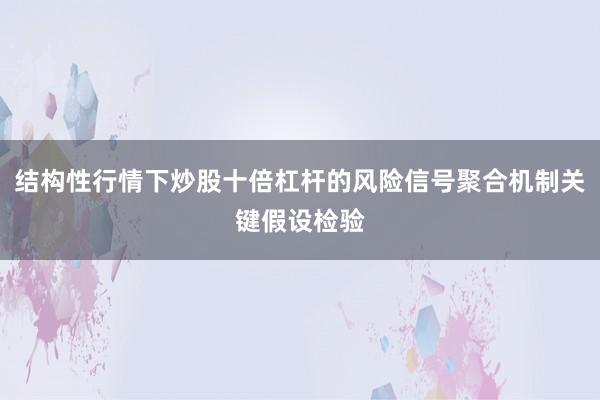 结构性行情下炒股十倍杠杆的风险信号聚合机制关键假设检验
