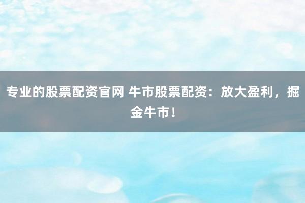 专业的股票配资官网 牛市股票配资：放大盈利，掘金牛市！