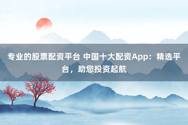 专业的股票配资平台 中国十大配资App：精选平台，助您投资起航